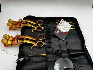 Kit de herramientas de alicates para extensión de cabello i Tip con pinzas cortadoras, tijera de bucle de gancho, alicates de extensión de punta plana profesionales chapados en oro - Product Image 2