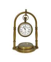 Watch Compass Stand Elegant Nautical Art Decor BRASS GLASS Lightweight Handcrafted Multipurpose Office Desk Ornament Combining