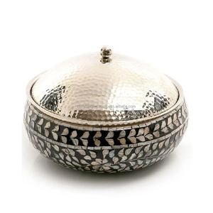 Tazón de Metal con incrustaciones de madreperla de Chocolate de lujo, olla caliente para servir Hotel Home - Product Image 3