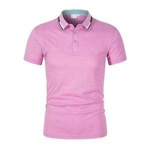 Polo de sport en coton uni pour homme High Street Style Cotton Breathable Short Sleeve Top Quality Design Men Polo Shirts 220g - Product Image 1