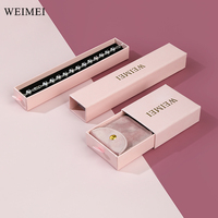 Caja de Joyería de Cartón con Logo WEIMEI, Empaque de Joyería Hecho a Mano Tipo Cajón para Collar, Anillo y Aretes