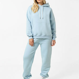 Custom Made Straight Leg Heavyweight Sweatpants & Hoodie Set 100% Cotton Breathable Oversized Hoodie & <b>Cuffed</b> <b>Jogger</b> Tracksuit - Product Image 1