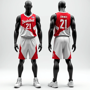 Ropa deportiva de baloncesto personalizada RTS para hombre, conjuntos de uniformes transpirables de secado rápido, impresiones sublimadas - Product Image 3