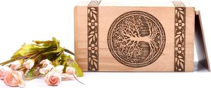 Handmade Steam Beech Wood Urn <b>for</b> Human <b>Ashes</b> - Tree of Life Urn <b>Box</b> - Personalized Cremation Urn <b>for</b> <b>Ashes</b> Smooth Finish - Product Image 5