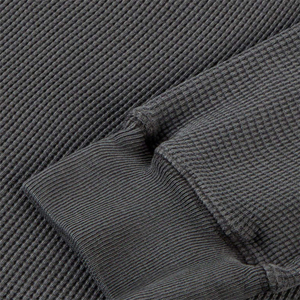 เสื้อสเวตเตอร์คอกลมสีพื้นสีเทาเข้มเสื้อสเวตเตอร์แบบสวมหัวแขนยาวแบบลำลองผ้าฟลีซผสม - Product Image 3