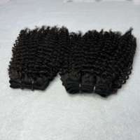 Extensions de cheveux vietnamiens bouclés crépus à cuticules alignées, en trames, de 8 à 40 pouces, super double drawn, provenant d'un seul donneur