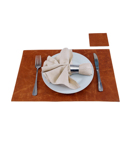 Napperon en cuir écologique Design unique Taille personnalisée Tapis de table à manger imperméable Tapis de table antidérapant pour hôtel - Product Image 6