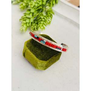Vintage Wilbert Manning Multi-Stone & Sterling <b>Silver</b> Fashion <b>Cuff</b> <b>Bracelet</b> - Product Image 3