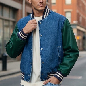 Custom Made Streetwear <b>Denim</b> Body College Baseball Varsity <b>Jacket</b> for Man Winter Wear Heavyweight Fashionable Hip Hop <b>Jacket</b> - Product Image 3