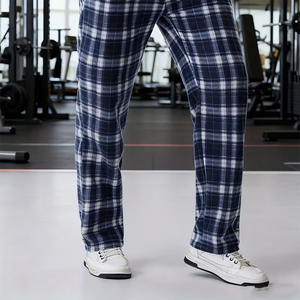 กางเกงนอนผ้าสักหลาดผู้ชายคุณภาพดี เอวกลาง ทรงหลวม สไตล์ลำลอง มีเชือกผูก ยางยืด คุณภาพสูง - Product Image 5