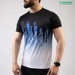 เสื้อยืดแขนสั้นทรงหลวมสำหรับผู้ชาย ผ้าโพลีเอสเตอร์/คอตตอนผสม คุณภาพสูง ขายส่ง Behram International ทรงหลวม เป็นมิตรกับสิ่งแวดล้อม - Product Image 2