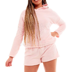 Uso al aire libre superventas mujeres sudaderas con capucha conjunto corto ropa de moda Material duradero mujeres sudaderas con capucha conjunto corto para adultos - Product Image 5