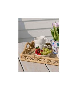 Bandeja de mimbre de bambú hecha a mano, bandeja de mimbre con asa tejida, bandejas de corte de alimentos de pared alta redondas hechas a mano, multiusos - Product Image 2