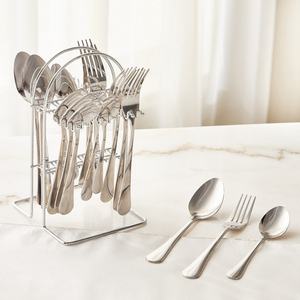 Ensemble de couverts élégant en acier inoxydable plaqué or rose durable allant au lave-vaisselle avec finition en acier miroir pour cadeaux d'affaires - Product Image 6