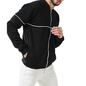 Vestes d'aviateur noires à manches longues coupe diamant pour hommes - Product Image 3