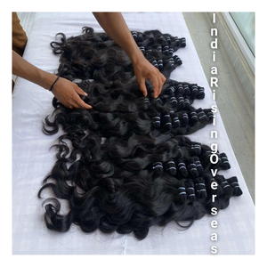 Natural Wave Hair Temple Virgin 100% Raw Remy Bundles Soft Tangle Free Extensiones de cabello humano Proveedor mayorista de India - Product Image 1