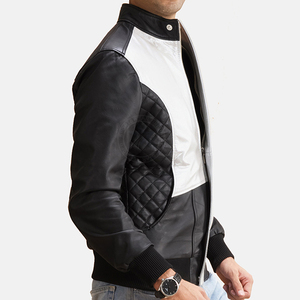 Blouson de moto en cuir personnalisé avec col montant et logo frontal - Design unisexe - Product Image 3