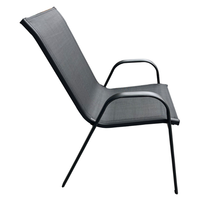 Chaise de jardin empilable en métal Uplion Patio avec accoudoirs, matériau flexible et confortable Chaise empilable en métal populaire pour l'extérieur en noir