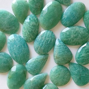 100% Naturel Amazonite Mélange Forme Lisse Dos Plat Lâche Véritable Cabochon Calibré Pierres Précieuses à Prix D'usine En Gros En Vrac - Product Image 2
