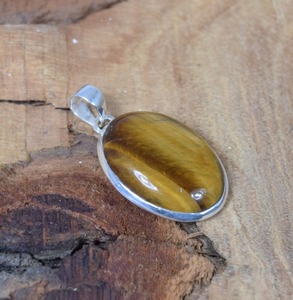 Oeil de tigre pierre précieuse pendentif pour filles 925 argent Sterling cadeau de mariage parfait pour l'amour avec 925 bijoux estampillés - Product Image 3