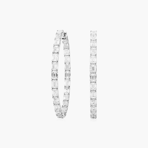 Sophisticated 925 Silver Moissanite Diamond <b>Hoop</b> Earrings Radiant Sparkle Durable & Comfortable for Everyday Wear Gift For Women - Product Image 4