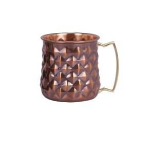 Attractive Diamond Embossed 100% Copper Mug Wholesale <b>Bulk</b> Purchase Stainless Steel Copper Mule Mug At whole sale price - Product Image 6