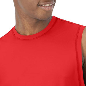 100% polyester hommes Fitness débardeur Logo personnalisé séchage rapide respirant haut de sport décontracté avec tissage tricoté sur le devant - Product Image 3