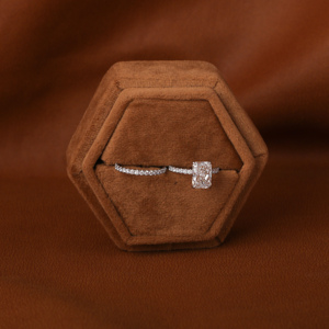 18KT Solid Gold Fine Jewelry Classic Style Unisex Radiant Cut Full Eternity Wedding Engagement Lab Grown <b>Diamond</b> <b>Ring</b> for Women - Product Image 2