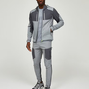 Veste coupe-vent à capuche coupe-vent légère pour hommes avec col montant tissu en toile 100% coton - Product Image 5