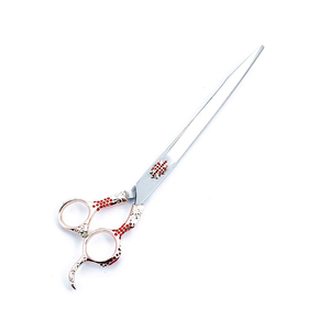 Meilleurs ciseaux de coupe de cheveux réglable vis fantaisie ciseaux de coupe de cheveux de chien poignée fantaisie ciseaux de toilettage pour animaux de compagnie finition polonaise - Product Image 1