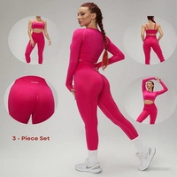 Conjunto Deportivo de 3 Piezas para Mujer, Cintura Alta, Elástico, Reversible, Estampado de Leopardo, Franela, Talla Grande, Impermeable, para Yoga, Baile y Ejercicio
