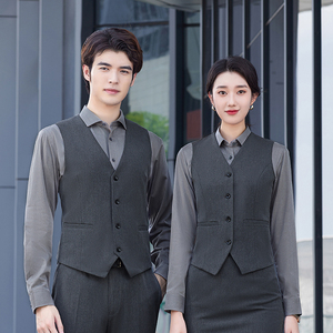 Uniforme d'hôtel <span class=keywords><strong>de</strong></span> haute qualité pour employés d'hôtel étoilés, personnalisé pour le personnel d'entretien ménager, la réception, le portier, veste en tricot, gilet d'uniforme d'hôtel - Product Image 4