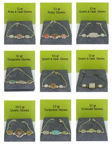 Pulsera de Plata de Ley 925 con Piedras de Peridoto y Zafiro, 26g, Joyería Fina Hecha a Mano para Mujer - Product Image 2