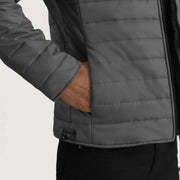 OEM Custom <b>Men</b> High Quality Custom Colors Full Sleeves Hooded Puffer Bubble Jacket Breathable and Comfortable <b>Vest</b> <b>Grey</b> Colour - Product Image 4