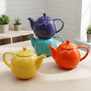 Théière en porcelaine durable de qualité supérieure 3460817-0.9, design nordique, 600 ml, compacte pour un usage quotidien - Product Image 1