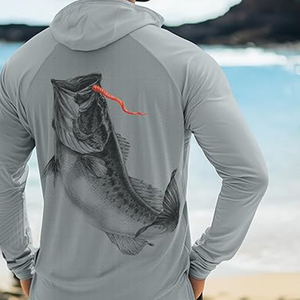 Personnalisez votre design, maillot de pêche respirant imperméable à l'eau UPF 50 pour homme, coupe confortable, pour l'extérieur - Product Image 5