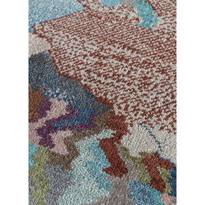 Alfombra Manchaha Azul de Lana y Seda de Bambú Anudada a Mano, Abstracta, Rectangular de 10 mm para Pasillo, para el Hogar, para Adolescentes - Les-604, Alfombras Jaipur US - Product Image 2
