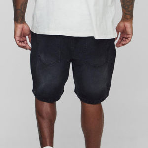 Short en jean personnalisé pour hommes de couleur unie Street Wear/Short en jean personnalisé de haute qualité vintage pour hommes d'été - Product Image 3