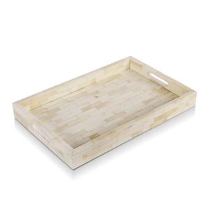 Hueso de forma rectangular hecho con diseño elegante, bandeja de servicio clásica, decoración de mesa, artículos de servicio sostenibles - Product Image 1