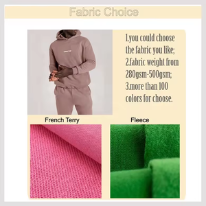 Sudaderas con cremallera de 500GSM, pantalones acampanados con estampado de pantalla, conjunto de chándal para hombre, Sudadera con capucha y pantalones de chándal de 2 piezas apilados de peso pesado - Product Image 5