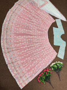 Trabajo de secuencia indio y paquistaní bordado pesado Lehengas nupcial Choli con estilo tradicional Dupatta para fiesta - Product Image 4