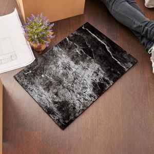 Alfombra de Mármol Negro, Alfombra Estampada, Mármol Negro, Textura de Piedra, Alfombra de Terciopelo de Lujo - Product Image 5