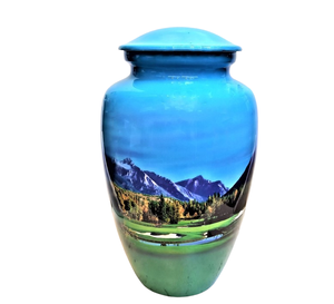 Urna de cremación para golfistas Campo de golf Titulado Golf en el cielo Urna temática de golf - Product Image 3