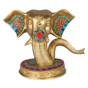Sculpture de Ganesh en laiton abstrait de qualité supérieure, style indien, en forme de tronc, avec plaque, à prix de gros pour l'exportation - Product Image 1