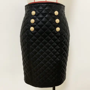 กระโปรงหนังสั่งตัดแฟชั่นสำหรับผู้หญิง ทรงยาว สีพื้น เรียบง่าย สวมใส่สบาย ระบายอากาศดี พร้อมโบว์ปักลาย คาดเข็มขัด กระดุม  ทรงเอวธรรมชาติ ใส่สบาย - Product Image 3