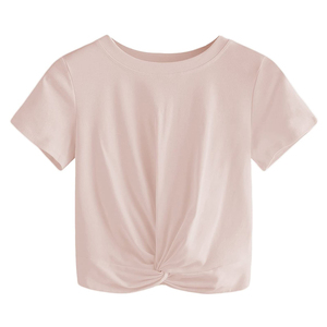 Poids léger fabriqué en usine femmes haut court meilleure qualité Logo personnalisé haute qualité 100% coton Slim Fit T-shirt vêtements femmes - Product Image 3