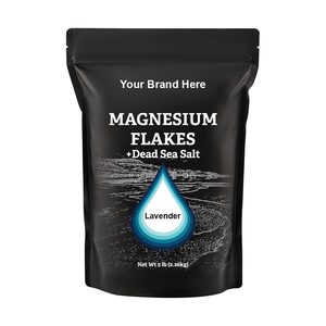 Flocons de magnésium et sels de la mer morte infusés à la lavande crue de marque privée de 5 livres fabriqués aux États-Unis - Product Image 1