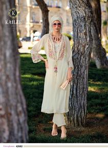 El último diseñador Pure Georgette Thread Work Kurti Set Fab Zone - Product Image 4