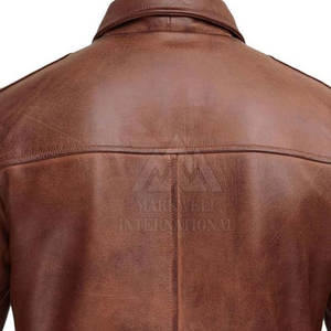 Vente en gros personnalisée veste d'hiver en cuir de couleur unie pour hommes design personnalisé veste de mode en cuir véritable - Product Image 6