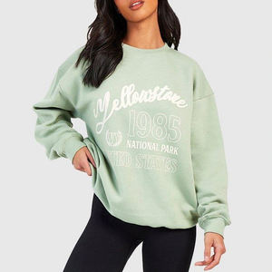 Sudadera de algodón con cuello redondo y estampado de forro polar para mujer, estilo urbano de invierno, transpirable, de secado rápido, talla grande - Product Image 4